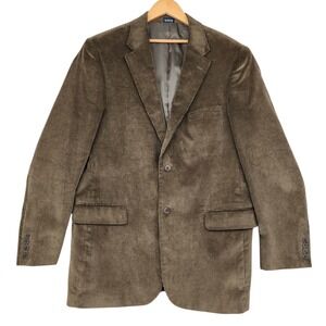 Corduroy Blazer 44R Long Men Brown 2 Button Sport Coat Jacket Meeting Street Dad
